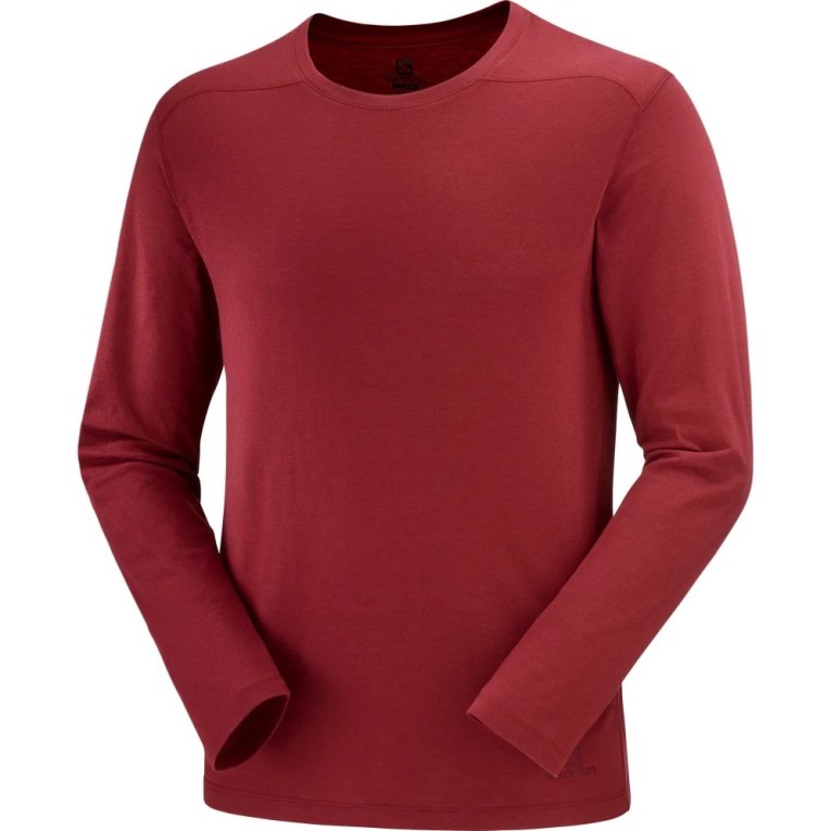 Red Salomon Essential Long Sleeve Men's T-Shirts | IE BL8072